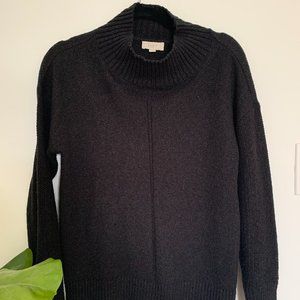 Loft Mock Neck Tunic Sweater, Black (Size M)